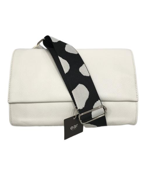 ear PAPILLONNER（イアパピヨネ）ear PAPILLONNER (イアパピヨネ) 柄 ワイドテープ ショルダー バッグ ホワイトの古着・服飾アイテム