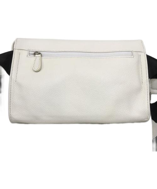 ear PAPILLONNER（イアパピヨネ）ear PAPILLONNER (イアパピヨネ) 柄 ワイドテープ ショルダー バッグ ホワイトの古着・服飾アイテム