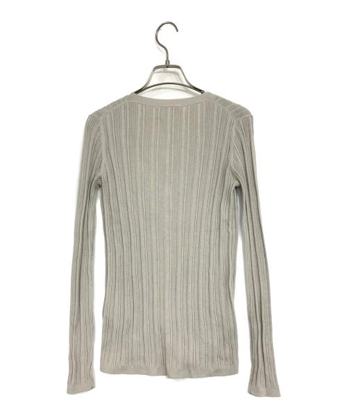 THREE DOTS（スリードッツ）THREE DOTS (スリードッツ) シルク綿リブカーディガン グレー サイズ:Sの古着・服飾アイテム