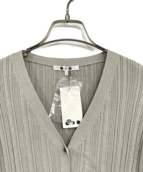 THREE DOTS（スリードッツ）THREE DOTS (スリードッツ) シルク綿リブカーディガン グレー サイズ:Sの古着・服飾アイテム
