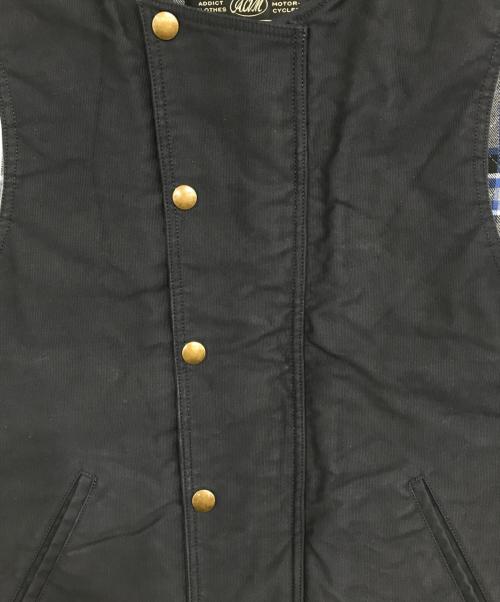 ADDICT CLOTHES（アディクト クローズ）ADDICT CLOTHES (アディクト クローズ) COTTON ULSTER VEST ブラック サイズ:40の古着・服飾アイテム