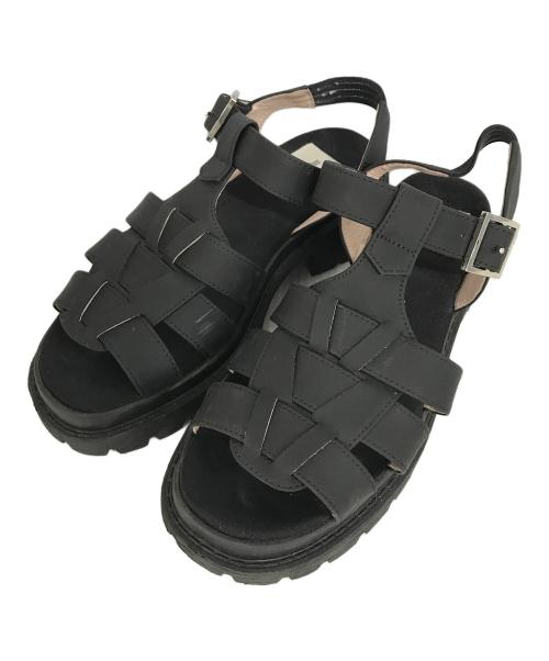 LANVIN en Bleu（ランバンオンブルー）LANVIN en Bleu (ランバンオンブルー) ストラップヒールサンダル ブラック サイズ:Mの古着・服飾アイテム