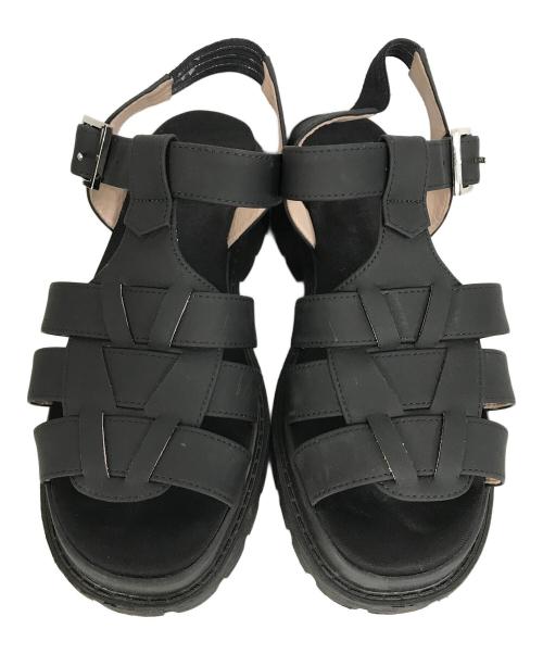 LANVIN en Bleu（ランバンオンブルー）LANVIN en Bleu (ランバンオンブルー) ストラップヒールサンダル ブラック サイズ:Mの古着・服飾アイテム