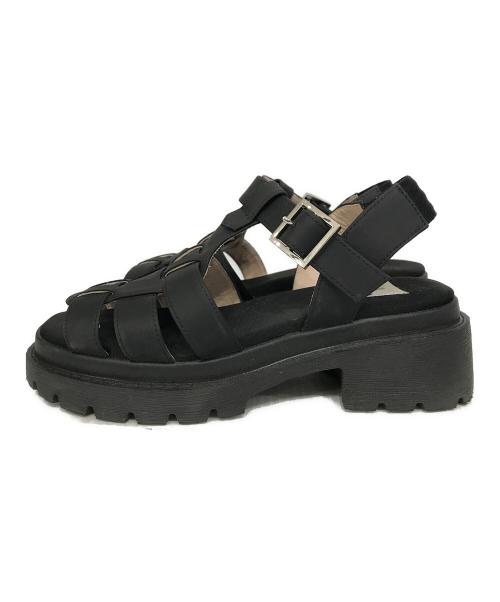 LANVIN en Bleu（ランバンオンブルー）LANVIN en Bleu (ランバンオンブルー) ストラップヒールサンダル ブラック サイズ:Mの古着・服飾アイテム