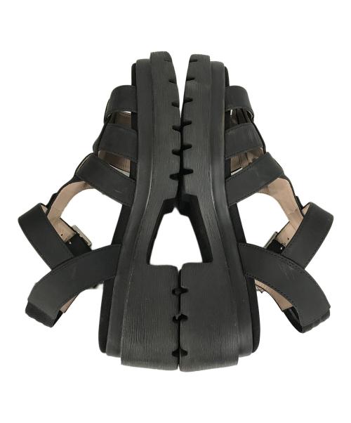 LANVIN en Bleu（ランバンオンブルー）LANVIN en Bleu (ランバンオンブルー) ストラップヒールサンダル ブラック サイズ:Mの古着・服飾アイテム