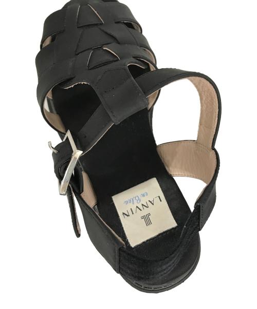 LANVIN en Bleu（ランバンオンブルー）LANVIN en Bleu (ランバンオンブルー) ストラップヒールサンダル ブラック サイズ:Mの古着・服飾アイテム