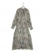 Snidelスナイデル）の古着「アートプリントフレアワンピース」｜ベージュ