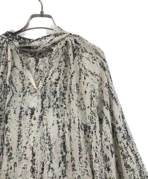 Snidel（スナイデル）Snidel (スナイデル) アートプリントフレアワンピース ベージュの古着・服飾アイテム