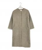 IENAイエナ）の古着「ラムウールノーカラーロングコート」｜グレー