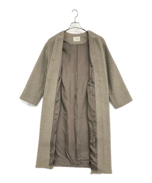 IENA（イエナ）IENA (イエナ) ラムウールノーカラーロングコート グレー サイズ:38の古着・服飾アイテム