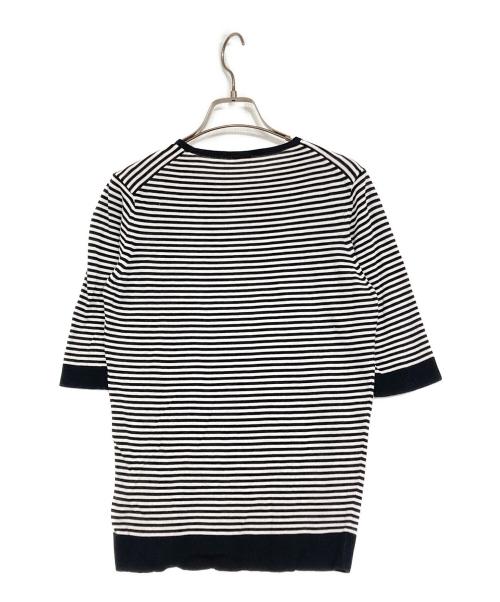 MUSE de Deuxieme Classe（ミューズ ドゥーズィエム クラス）MUSE de Deuxieme Classe (ミューズ ドゥーズィエム クラス) FF grace クルーネックプルオーバー ブラック×ホワイト サイズ:36の古着・服飾アイテム