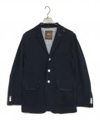 Cinquantaチンクワンタ）の古着「鹿の子レザー切替ジャケット」｜ネイビー