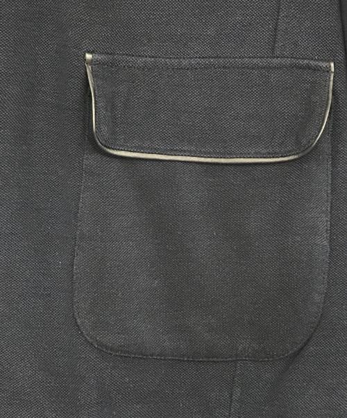 Cinquanta（チンクワンタ）Cinquanta (チンクワンタ) 鹿の子レザー切替ジャケット ネイビー サイズ:46の古着・服飾アイテム