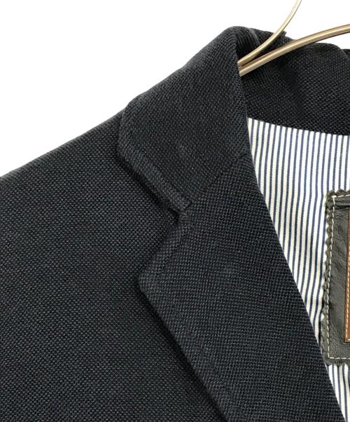 Cinquanta（チンクワンタ）Cinquanta (チンクワンタ) 鹿の子レザー切替ジャケット ネイビー サイズ:46の古着・服飾アイテム