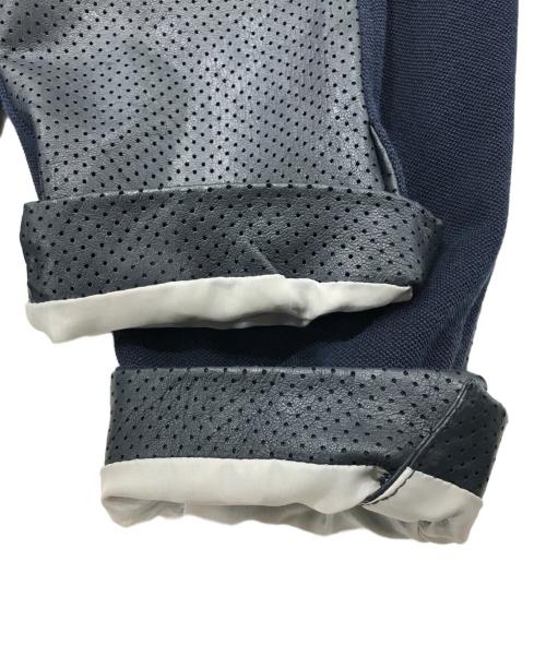 Cinquanta（チンクワンタ）Cinquanta (チンクワンタ) 鹿の子レザー切替ジャケット ネイビー サイズ:46の古着・服飾アイテム