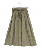 PLEATS PLEASEプリーツプリーズ）の古着「シワ加工スカート」｜オリーブ