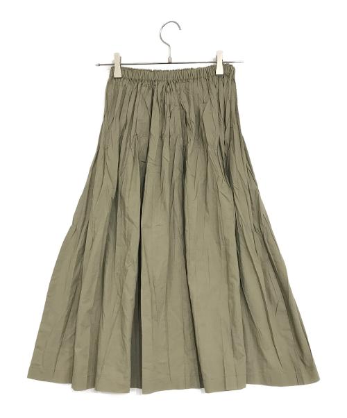 PLEATS PLEASE（プリーツプリーズ）PLEATS PLEASE (プリーツプリーズ) シワ加工スカート オリーブ サイズ:3の古着・服飾アイテム