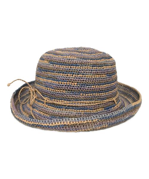 HELEN KAMINSKI（ヘレンカミンスキー）HELEN KAMINSKI (ヘレンカミンスキー) ラフィアハット ベージュ×ブルーの古着・服飾アイテム