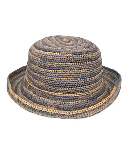 HELEN KAMINSKI（ヘレンカミンスキー）HELEN KAMINSKI (ヘレンカミンスキー) ラフィアハット ベージュ×ブルーの古着・服飾アイテム