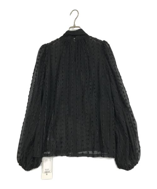 FRAY ID（フレイ アイディー）FRAY ID (フレイ アイディー) ミックスファブリック シアーボウタイブラウス ブラック サイズ:Fの古着・服飾アイテム