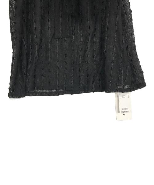 FRAY ID（フレイ アイディー）FRAY ID (フレイ アイディー) ミックスファブリック シアーボウタイブラウス ブラック サイズ:Fの古着・服飾アイテム