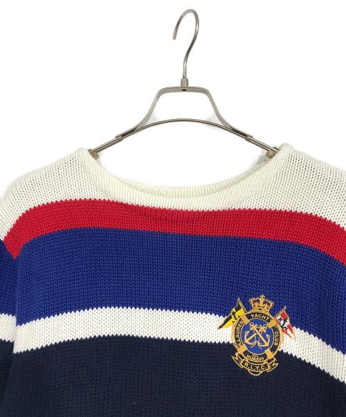 POLO RALPH LAUREN（ポロ・ラルフローレン）POLO RALPH LAUREN (ポロ・ラルフローレン) エンブレムボーダークルーネックニット マルチカラー サイズ:SPの古着・服飾アイテム