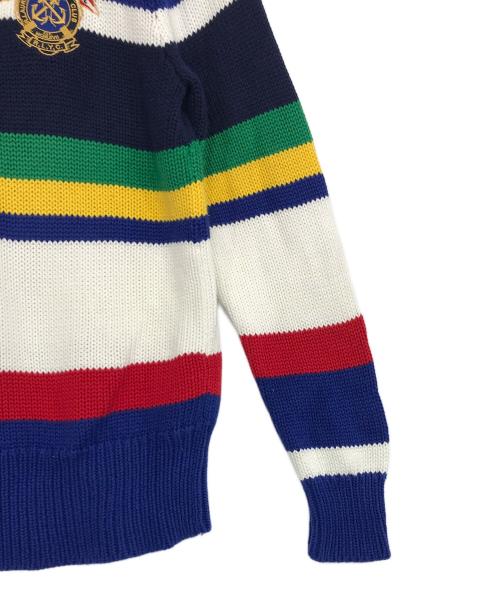 POLO RALPH LAUREN（ポロ・ラルフローレン）POLO RALPH LAUREN (ポロ・ラルフローレン) エンブレムボーダークルーネックニット マルチカラー サイズ:SPの古着・服飾アイテム