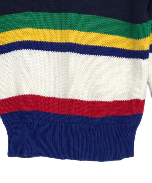 POLO RALPH LAUREN（ポロ・ラルフローレン）POLO RALPH LAUREN (ポロ・ラルフローレン) エンブレムボーダークルーネックニット マルチカラー サイズ:SPの古着・服飾アイテム
