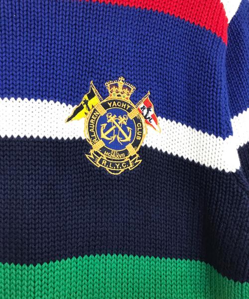 POLO RALPH LAUREN（ポロ・ラルフローレン）POLO RALPH LAUREN (ポロ・ラルフローレン) エンブレムボーダークルーネックニット マルチカラー サイズ:SPの古着・服飾アイテム