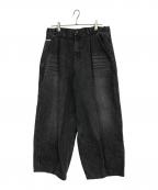 ANGLANアングラン）の古着「バルーンデニムパンツ」｜ブラック