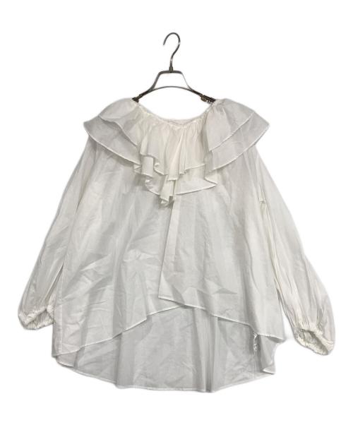 SLOBE IENA（スローブ イエナ）SLOBE IENA (スローブ イエナ) ラッフルブラウス ホワイト サイズ:Fの古着・服飾アイテム