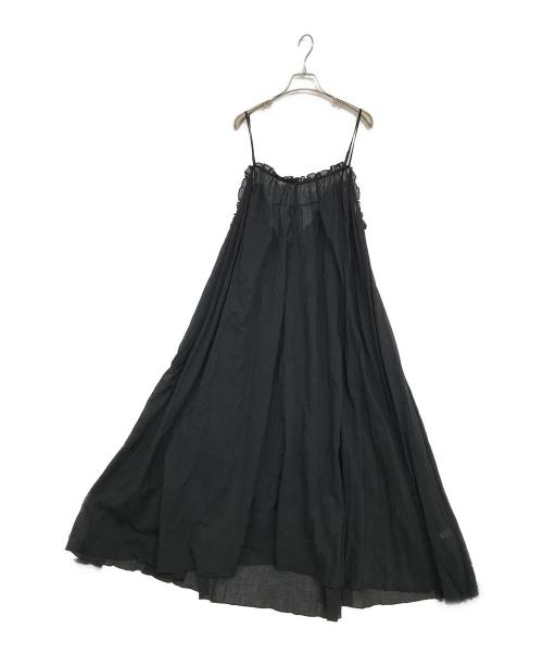 SLOBE IENA（スローブ イエナ）SLOBE IENA (スローブ イエナ) コットンガーゼ ギャザーワンピース ブラック サイズ:表記サイズ無しの古着・服飾アイテム