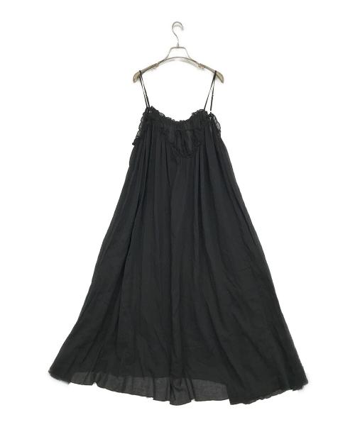 SLOBE IENA（スローブ イエナ）SLOBE IENA (スローブ イエナ) コットンガーゼ ギャザーワンピース ブラック サイズ:表記サイズ無しの古着・服飾アイテム