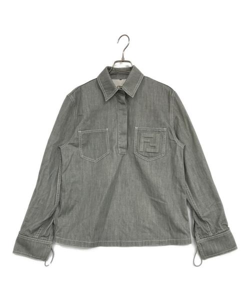 FENDI（フェンディ）FENDI (フェンディ) FFロゴプルオーバーシャツ グレー サイズ:36の古着・服飾アイテム