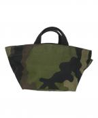 Herve Chapelierエルベシャプリエ）の古着「カモ柄舟形 ハンドバッグ」｜カーキ