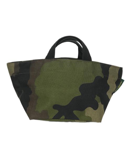 Herve Chapelier（エルベシャプリエ）Herve Chapelier (エルベシャプリエ) カモ柄舟形 ハンドバッグ カーキの古着・服飾アイテム
