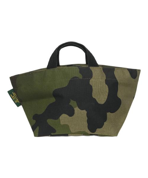 Herve Chapelier（エルベシャプリエ）Herve Chapelier (エルベシャプリエ) カモ柄舟形 ハンドバッグ カーキの古着・服飾アイテム