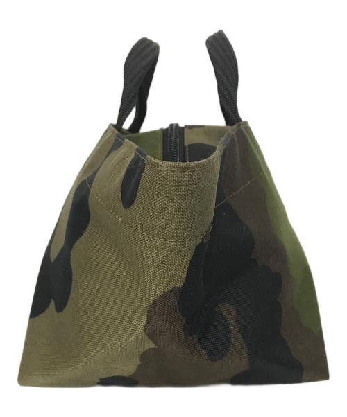 Herve Chapelier（エルベシャプリエ）Herve Chapelier (エルベシャプリエ) カモ柄舟形 ハンドバッグ カーキの古着・服飾アイテム