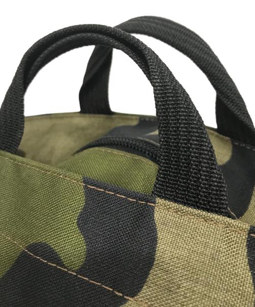 Herve Chapelier（エルベシャプリエ）Herve Chapelier (エルベシャプリエ) カモ柄舟形 ハンドバッグ カーキの古着・服飾アイテム