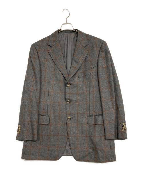 ERMENEGILDO ZEGNA（エルメネジルド・ゼニア）ERMENEGILDO ZEGNA (エルメネジルド・ゼニア) カシミア3Bジャケット グレー サイズ:50の古着・服飾アイテム