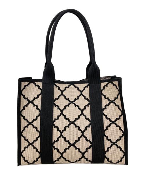 TOCCA（トッカ）TOCCA (トッカ) CHECKER CLOVER KNITBAG ブラック×ベージュ サイズ:Fの古着・服飾アイテム