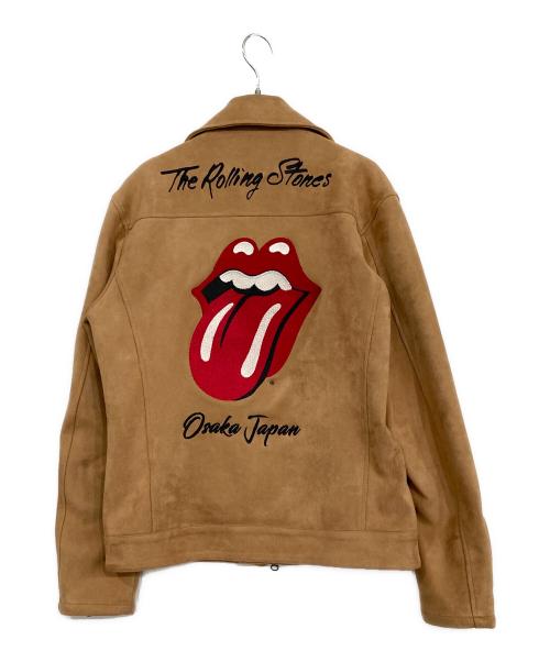 JACKROSE（ジャックローズ）JACKROSE (ジャックローズ) ライダースジャケット　The Rolling Stones ブラウン サイズ:Lの古着・服飾アイテム
