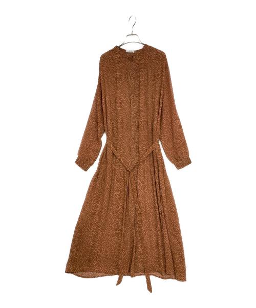 BARNEYS NEWYORK（バーニーズ・ニューヨーク）BARNEYS NEWYORK (バーニーズ・ニューヨーク) 総柄ワンピース ブラウン サイズ:Fの古着・服飾アイテム