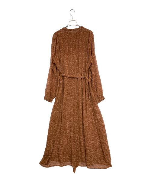 BARNEYS NEWYORK（バーニーズ・ニューヨーク）BARNEYS NEWYORK (バーニーズ・ニューヨーク) 総柄ワンピース ブラウン サイズ:Fの古着・服飾アイテム