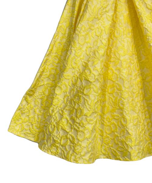 Sov.（ソブ）Sov. (ソブ) フラワージャガードフレアスカート イエロー サイズ:38の古着・服飾アイテム