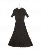 BARNEYS NEWYORKバーニーズ・ニューヨーク）の古着「半袖ニットワンピース」｜ブラック