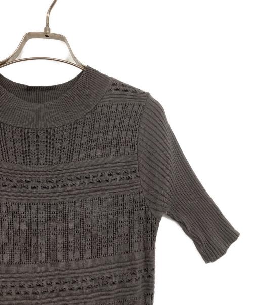 BARNEYS NEWYORK（バーニーズ・ニューヨーク）BARNEYS NEWYORK (バーニーズ・ニューヨーク) 半袖ニットワンピース ブラック サイズ:38の古着・服飾アイテム