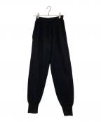 Sea Room lynnシールームリン）の古着「ヘムスリットニットジョガーパンツ」｜ブラック
