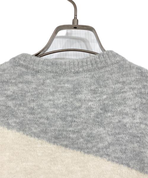 maison kitsune（メゾンキツネ）MAISON KITSUNE (メゾンキツネ) Diagonal Fox Head Knit グレー サイズ:Sの古着・服飾アイテム