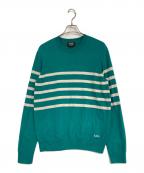 A.P.C.アーペーセー）の古着「コットンカシミヤボーダーニット」｜グリーン